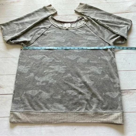 KNOX ROSE Women’s BEIGE CAMOUFLAGE PULLOVER SWEATSHIRT Size Large - Picture 7 of 7